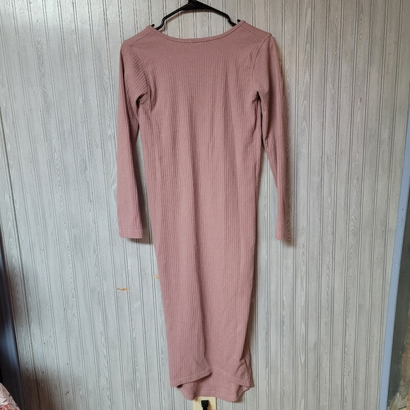 Missguided Mauve Ribbed Maternity Dress Size 4 - Picture 2 of 4